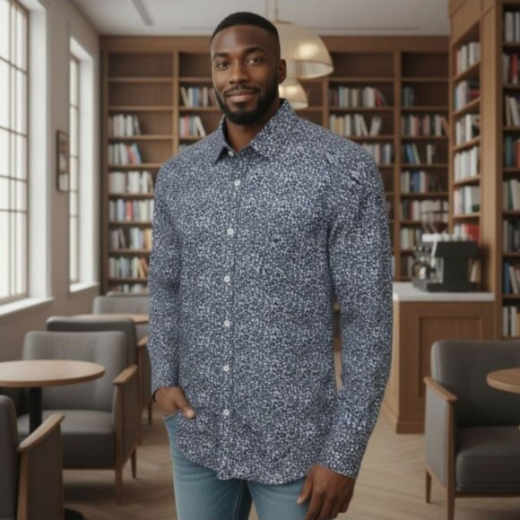 Level Ten Men’s Modern Long Sleeve Button Up Shirt 60s Vibe Cotton XL - Picture 1 of 7